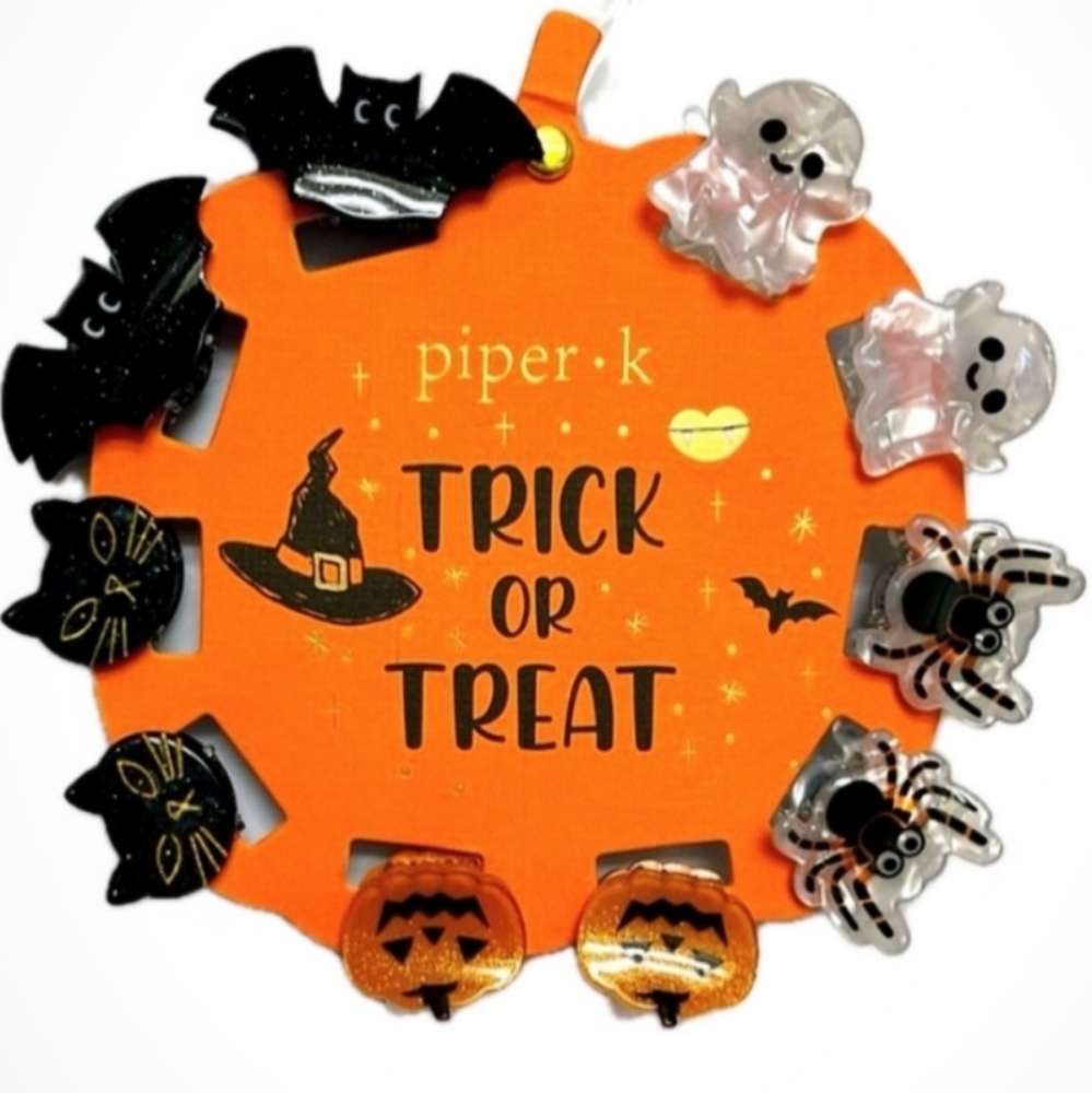 Halloween clips ghost bat cat spider and